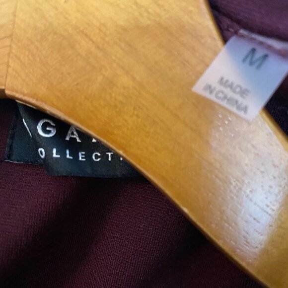 Bagatelle Burgundy Knit Longline Double Breasted Blazer - Picture 5 of 7